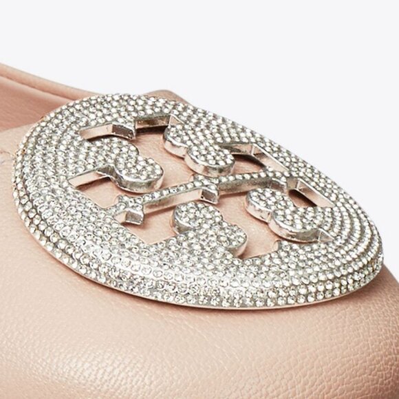 Tory Burch $298 Minnie Pavé Travel Ballet Flats Shell Pink MANY SIZES - Picture 5 of 8